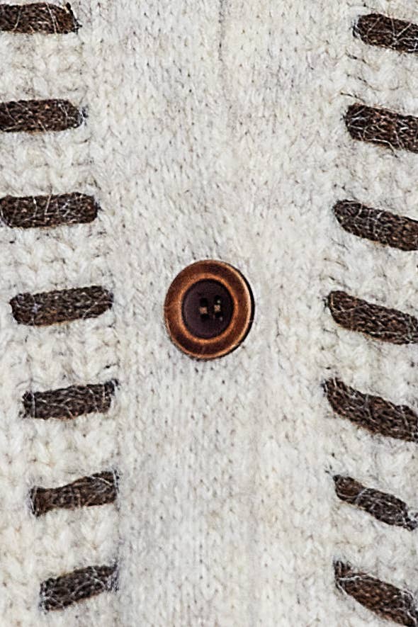 Hooded Button Front Contrast Stitch Pocket Cardigan SALE