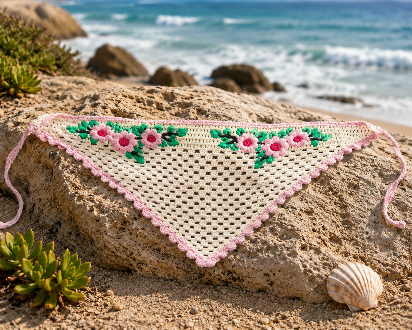 The Blush Garden Crochet Wrap