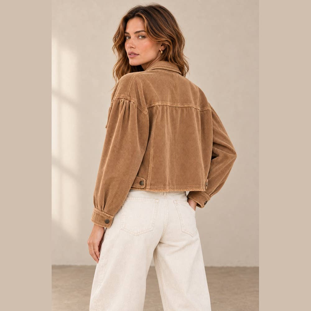 Washed Corduroy Cropped Jacket