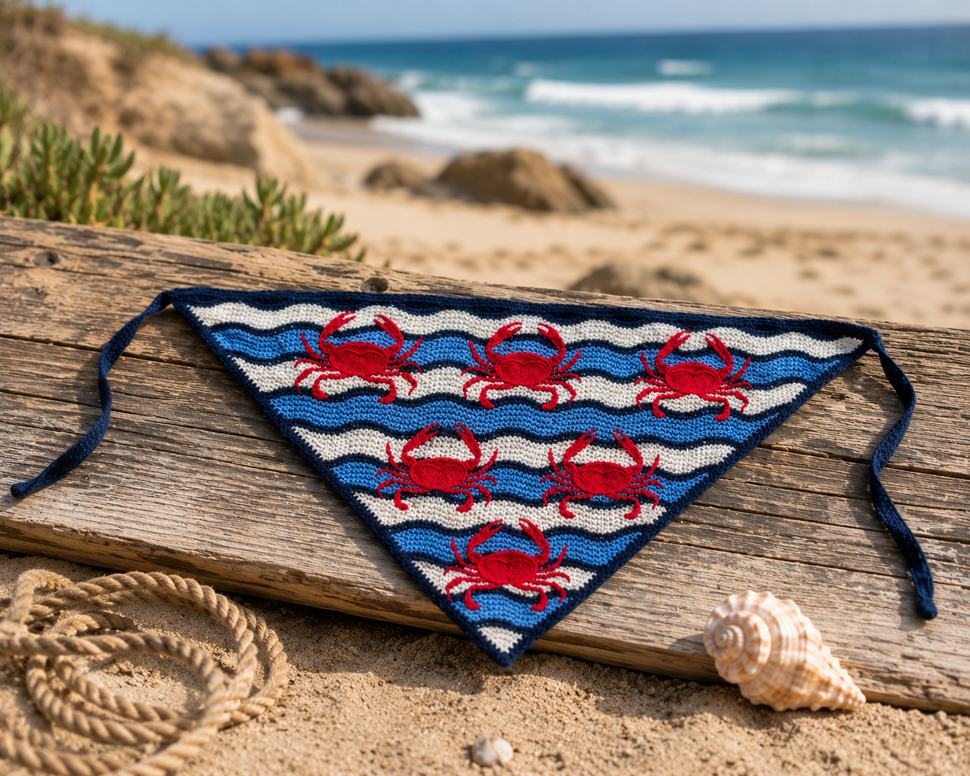 The Shoreline Waves & Crabs Wrap