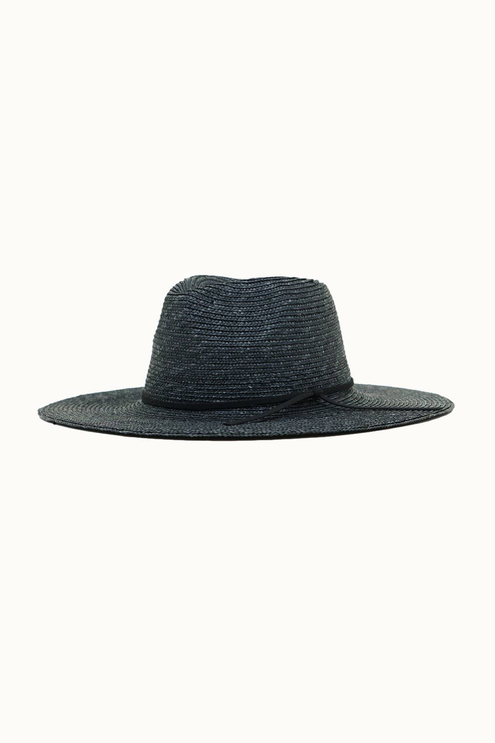 Wide Brim Straw Rancher with Vegan Leather Band
