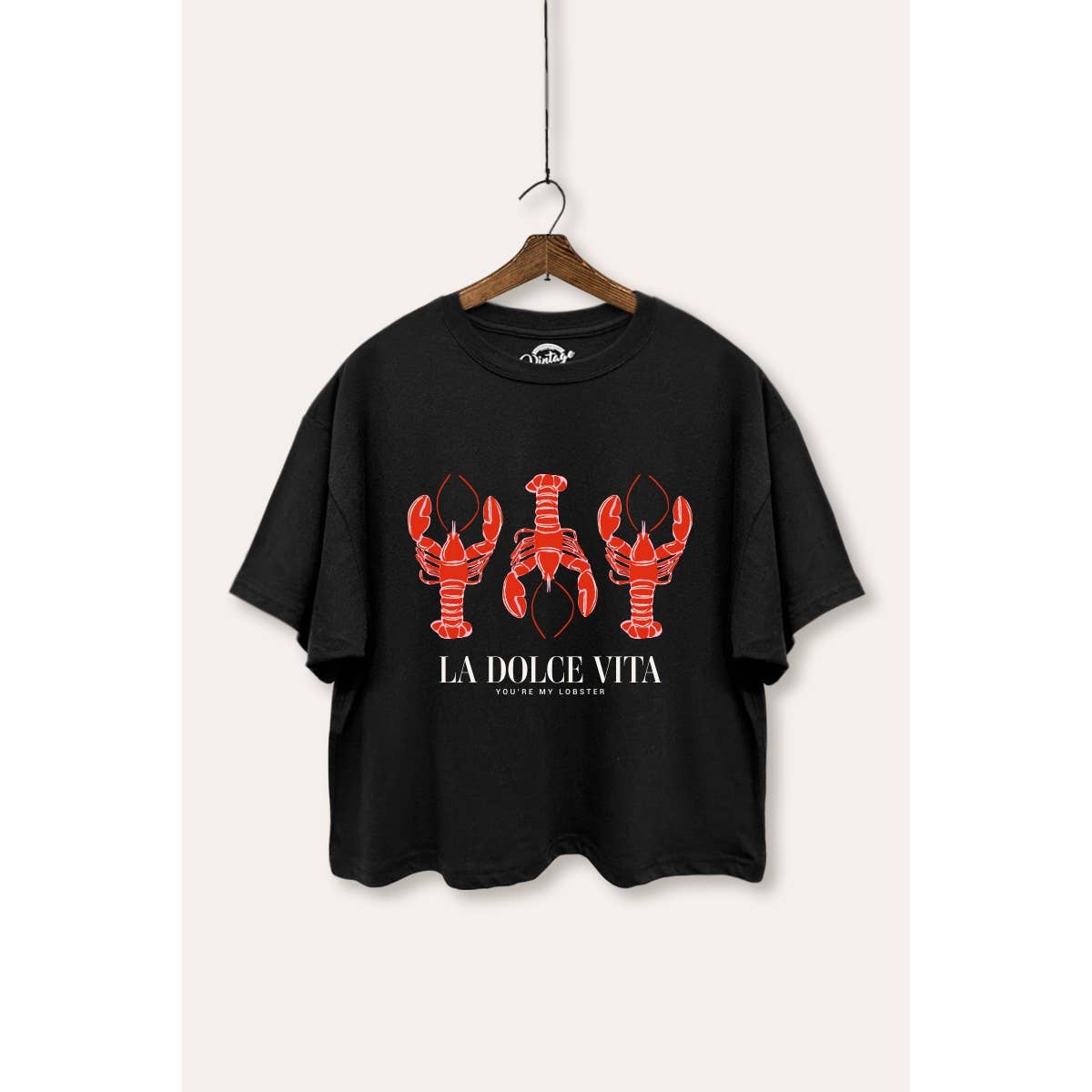 The Sweet Life Lobster Coastal Graphic Boxy Crop Top