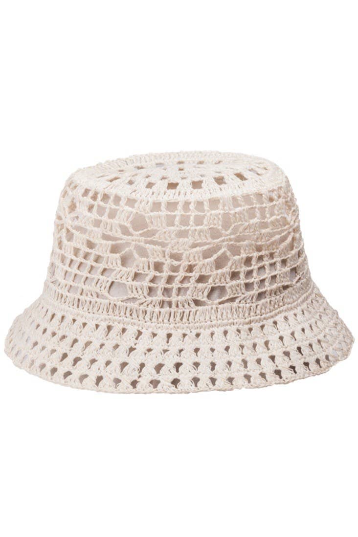 Hand Crocheted Paper Straw Bucket Hat
