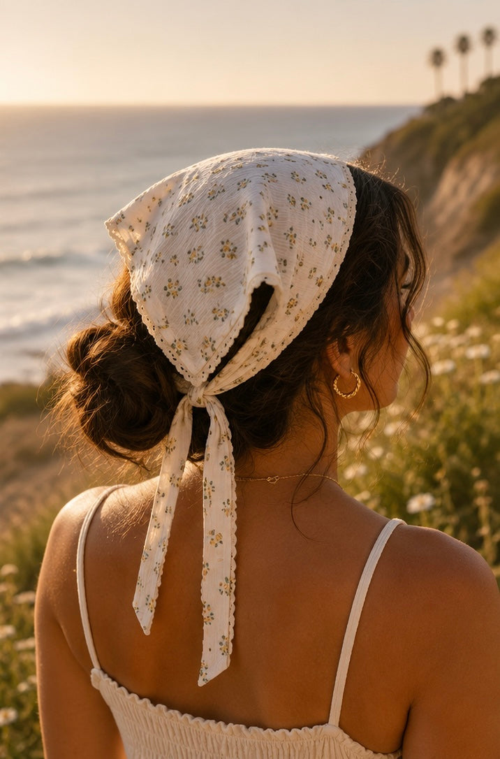 The Daisy Shore Floral Headscarf