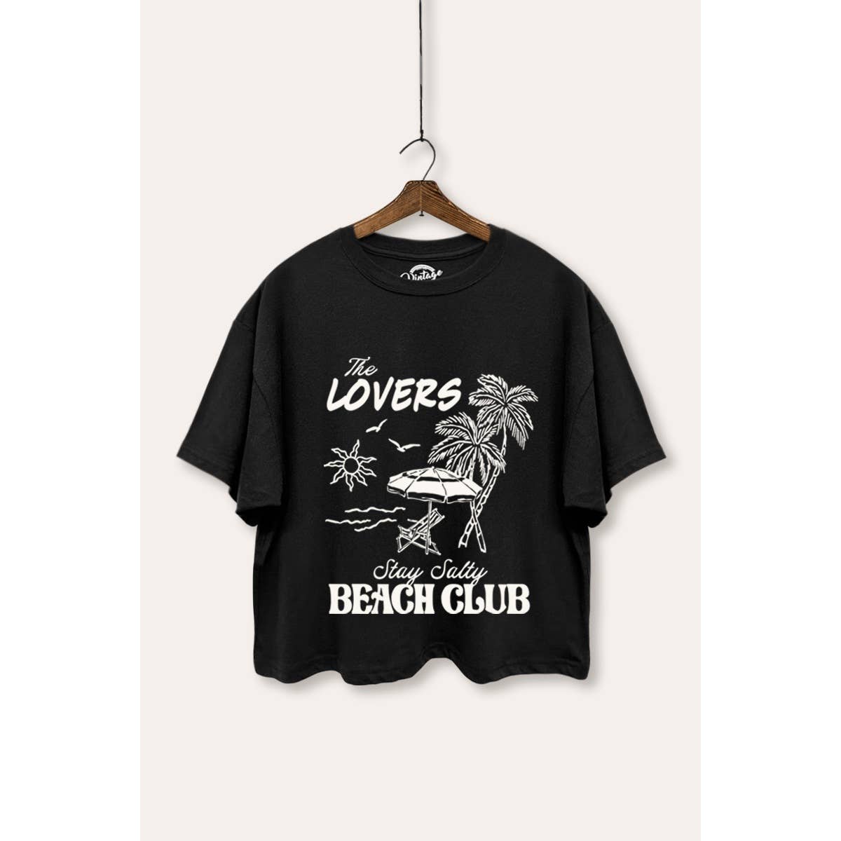 The Lovers Beach Club Graphic Boxy Crop Top