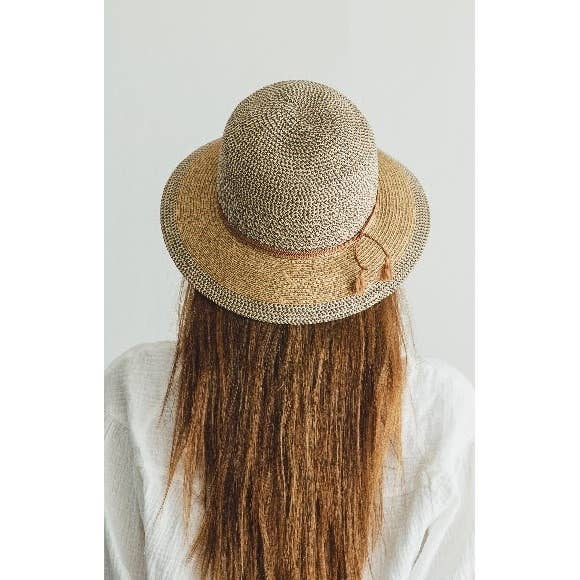 Bestselling summer bucket hat in mixed straws Lacy string ba