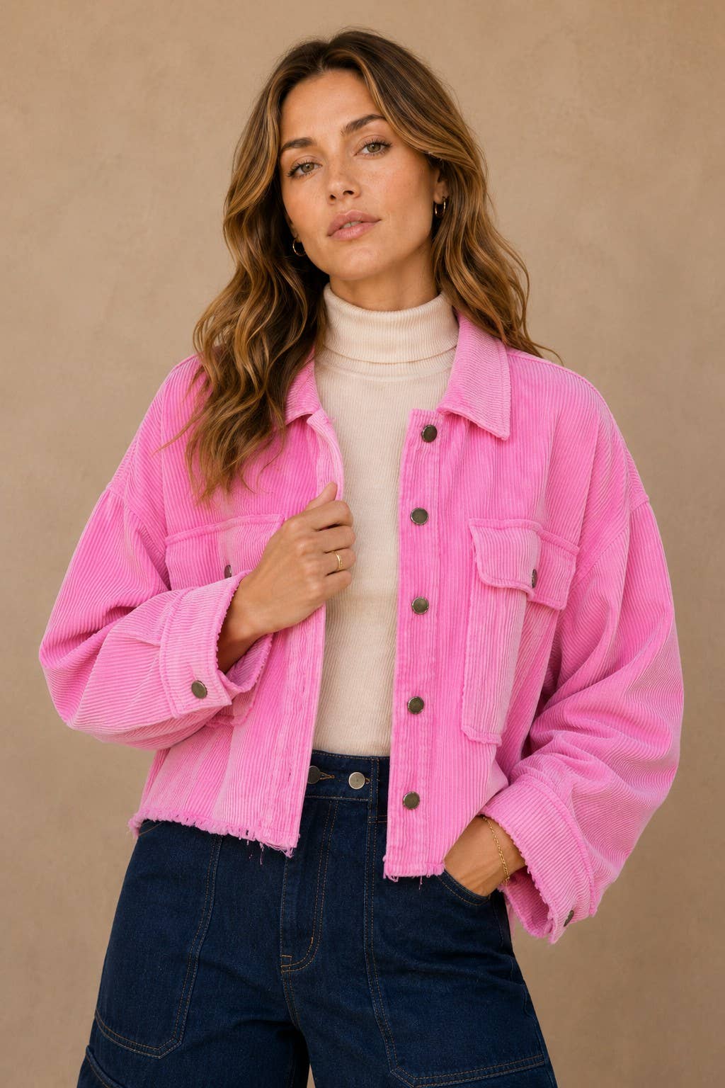 Washed Corduroy Cropped Jacket