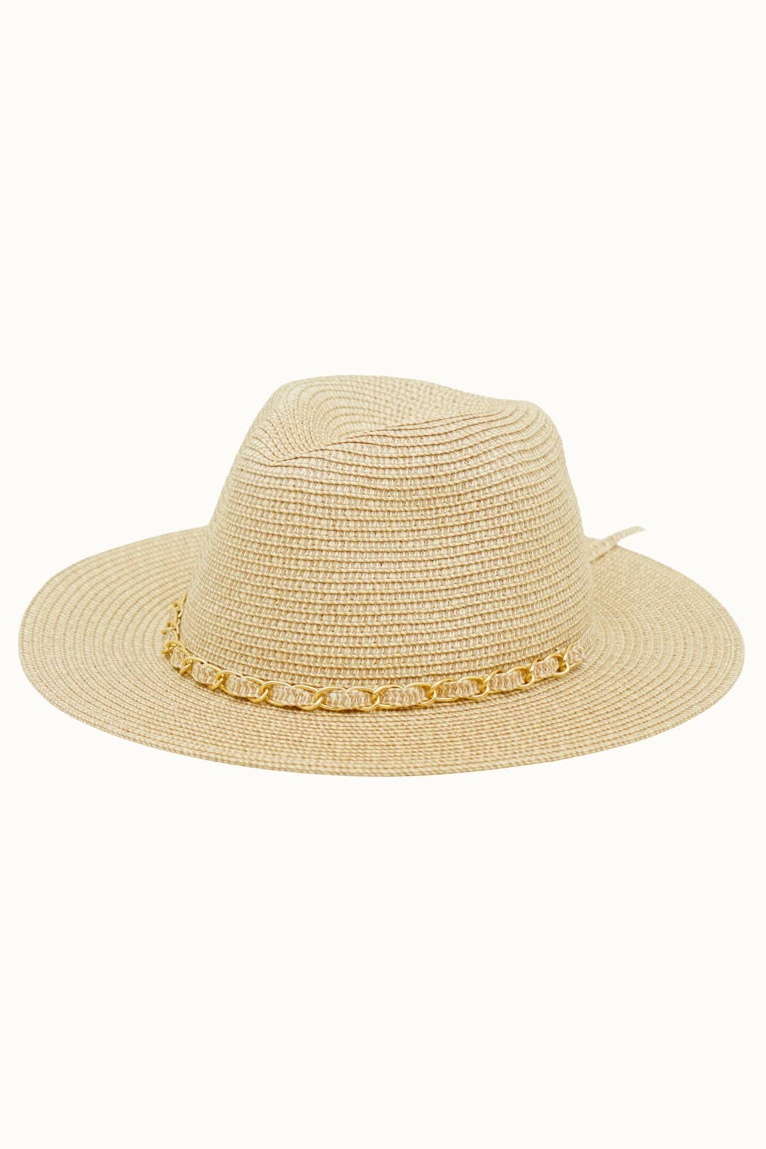 Chained Paper Straw Crushable Packable Fedora, Adjustable