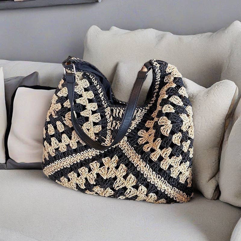 Woven Beach Bag Women's Large Capacity Shoulder Bag Casual Travel