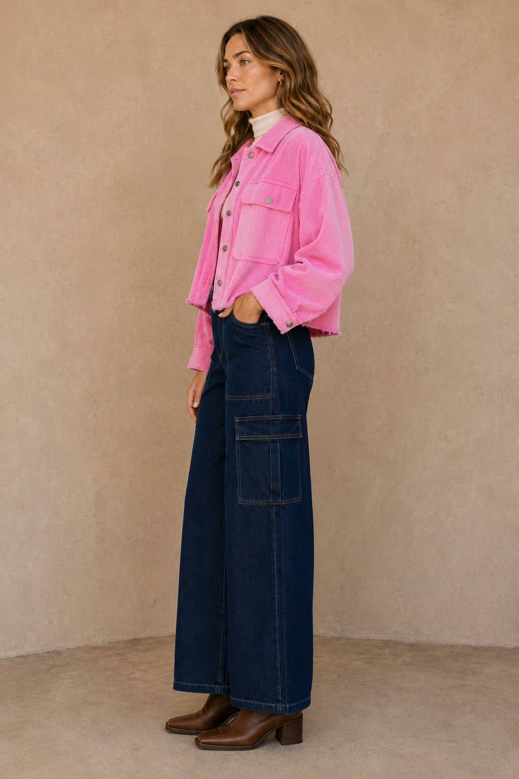 Washed Corduroy Cropped Jacket