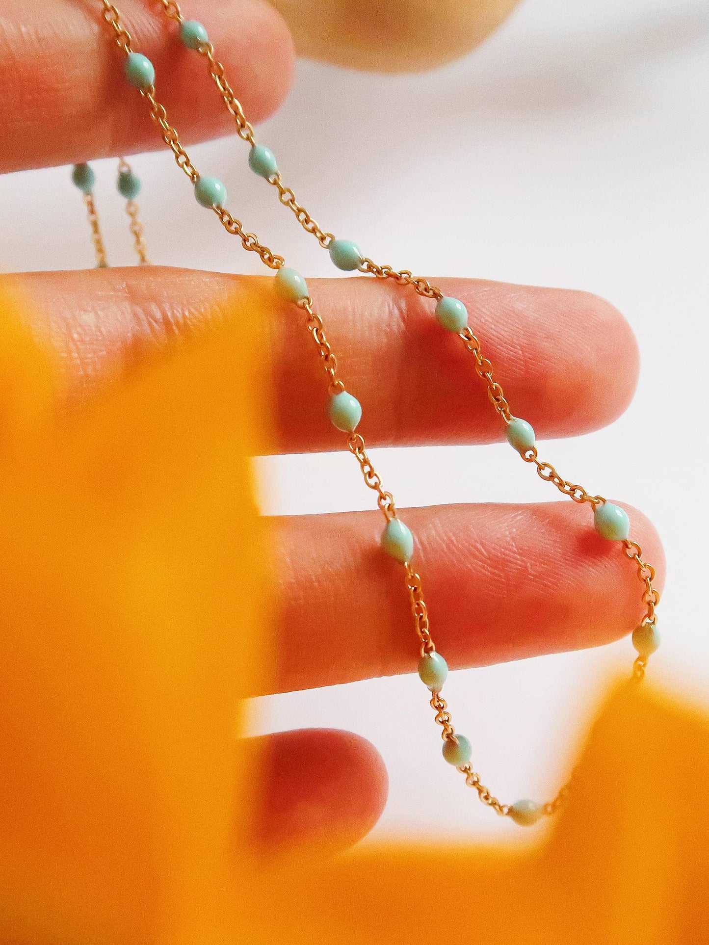 Soleil Beaded Petite Chain Necklace