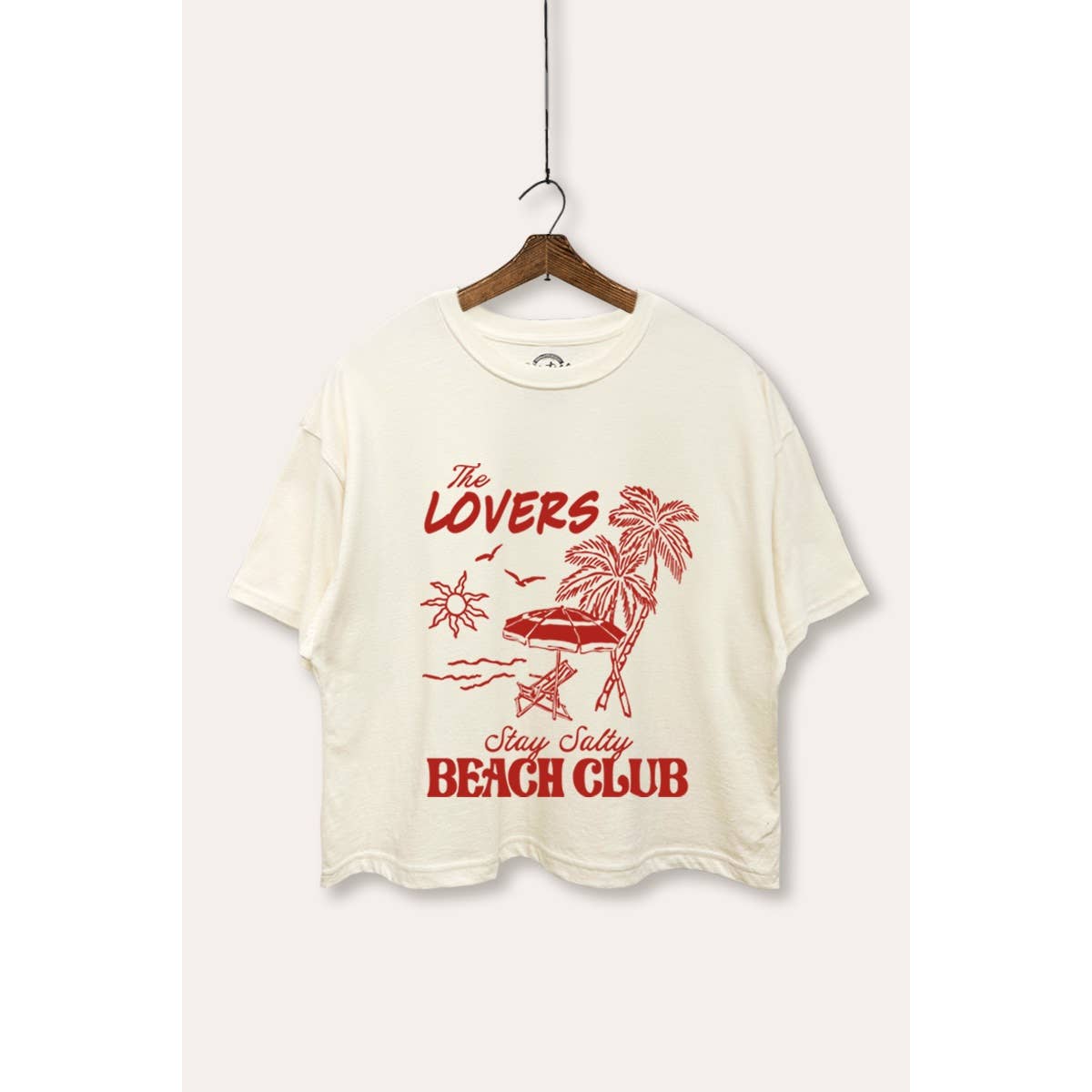 The Lovers Beach Club Graphic Boxy Crop Top