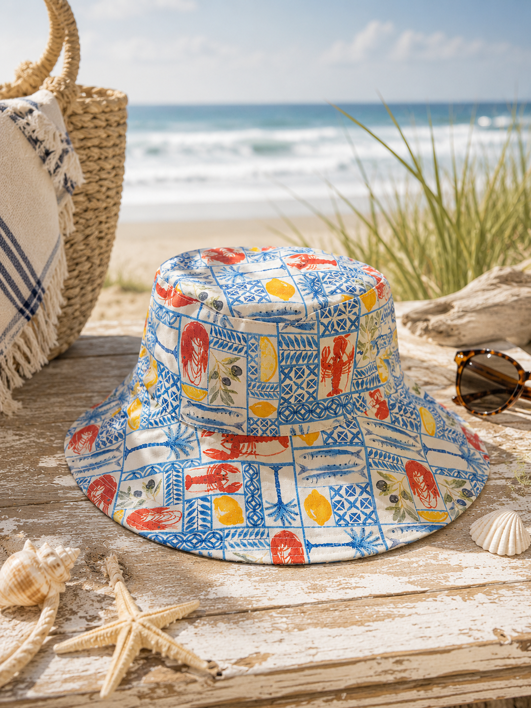 The Lobster & Lemon Coastal Bucket Hat