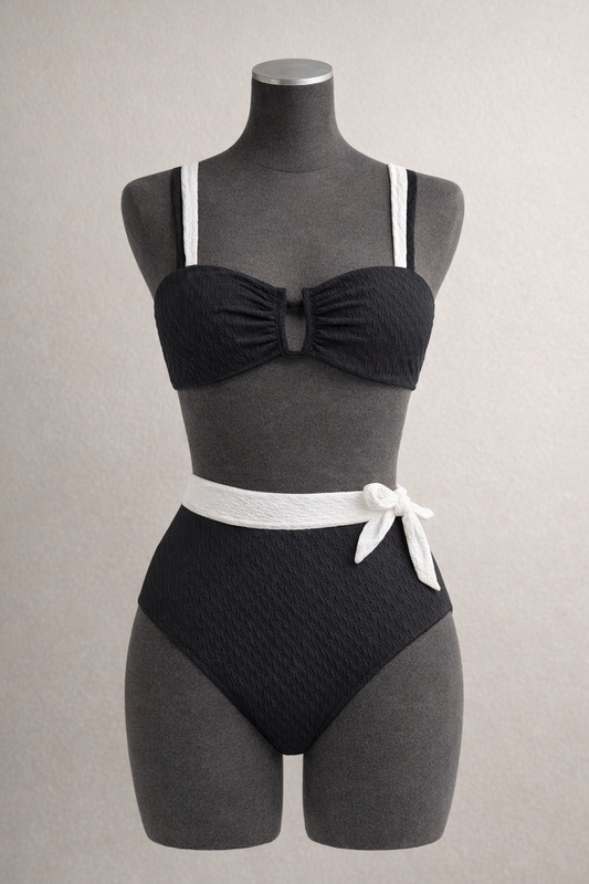 The Black Tie Bandeau Bikini