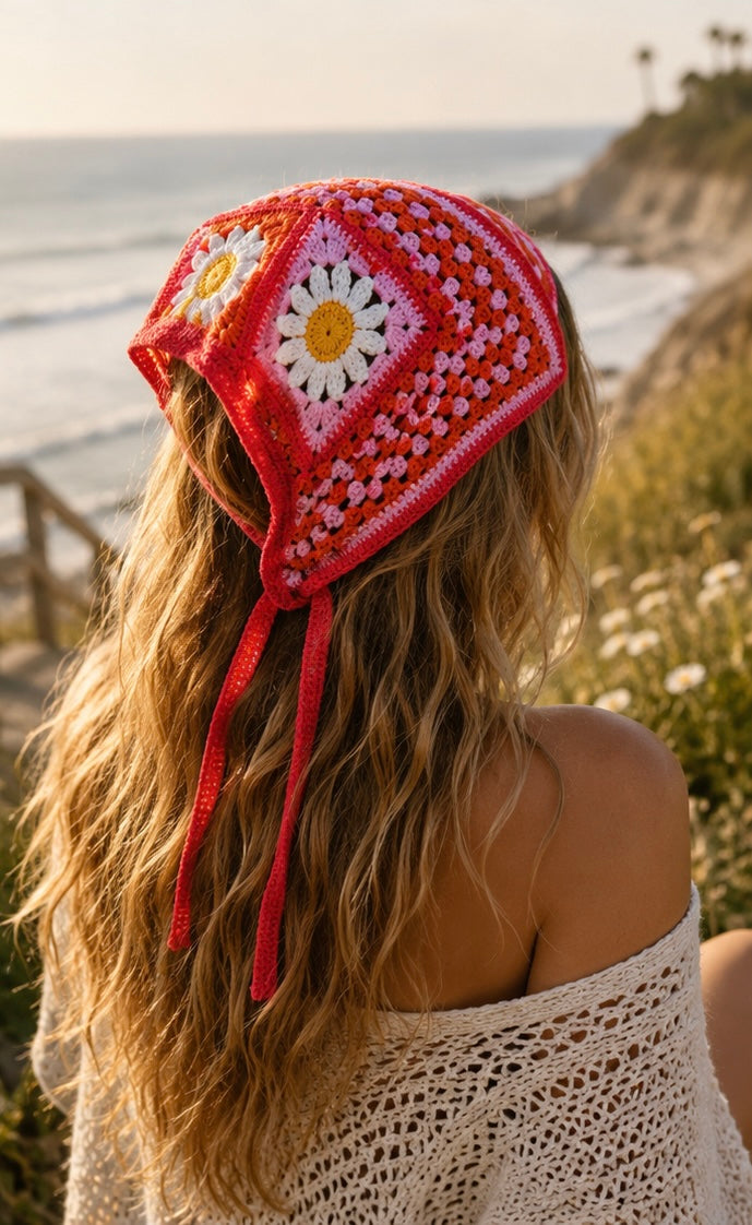 The Solflower Crochet Tie Scarf