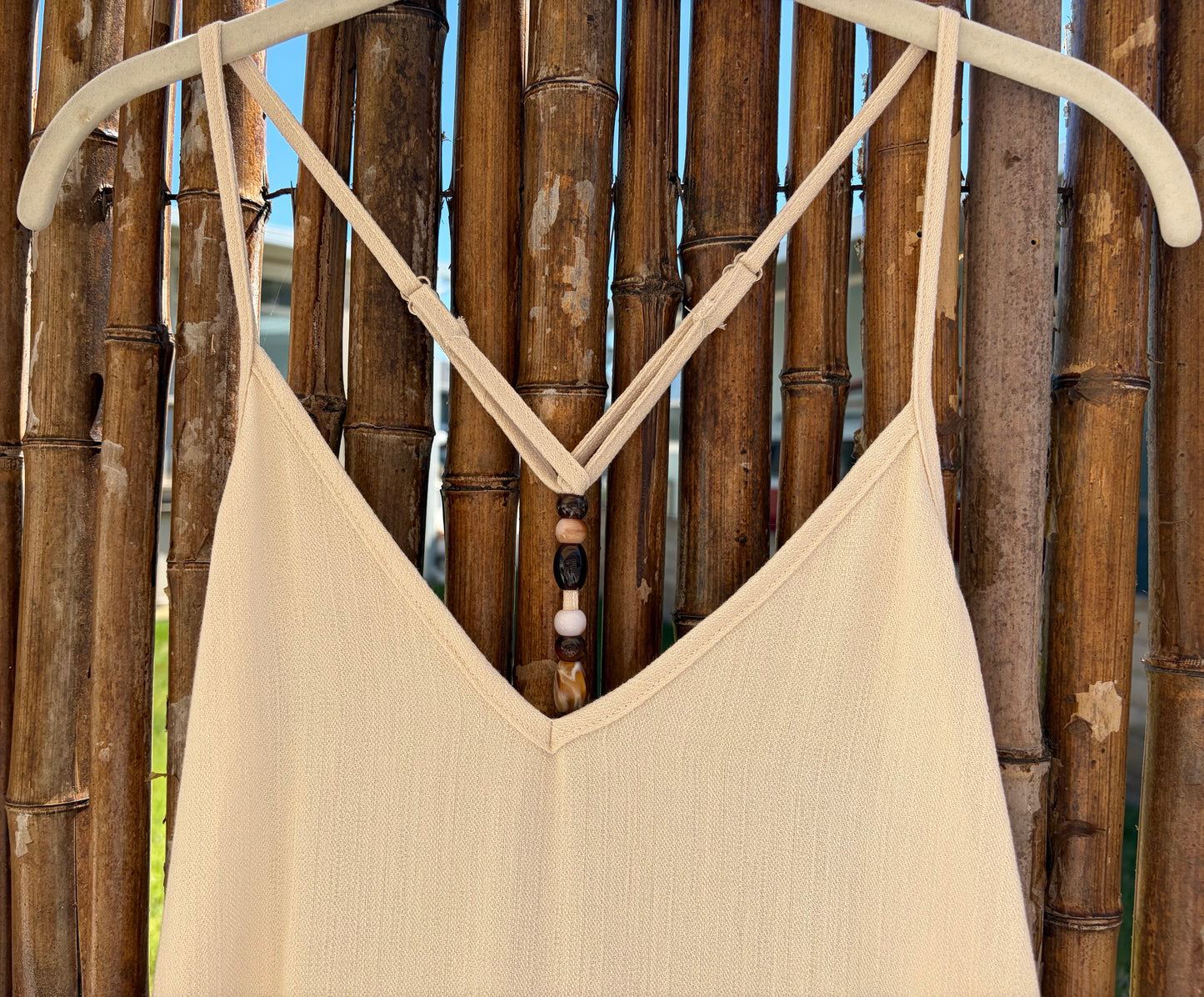 The Driftwood Beaded Back Dress