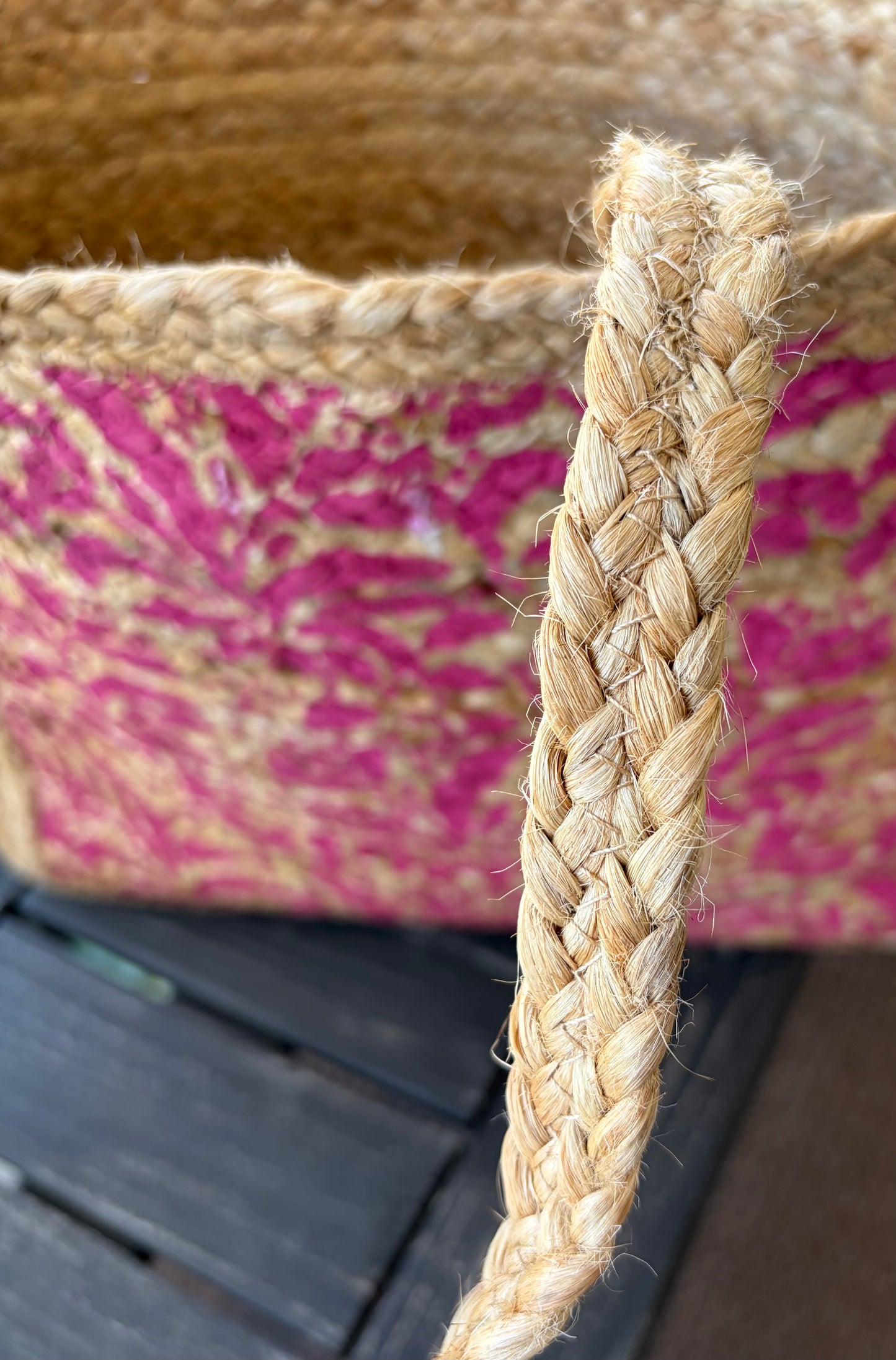 The Pink Palm Woven Tote