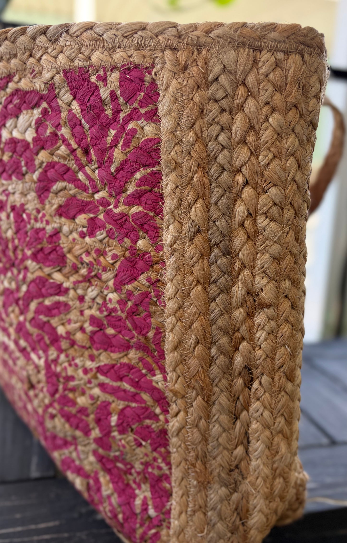 The Pink Palm Woven Tote