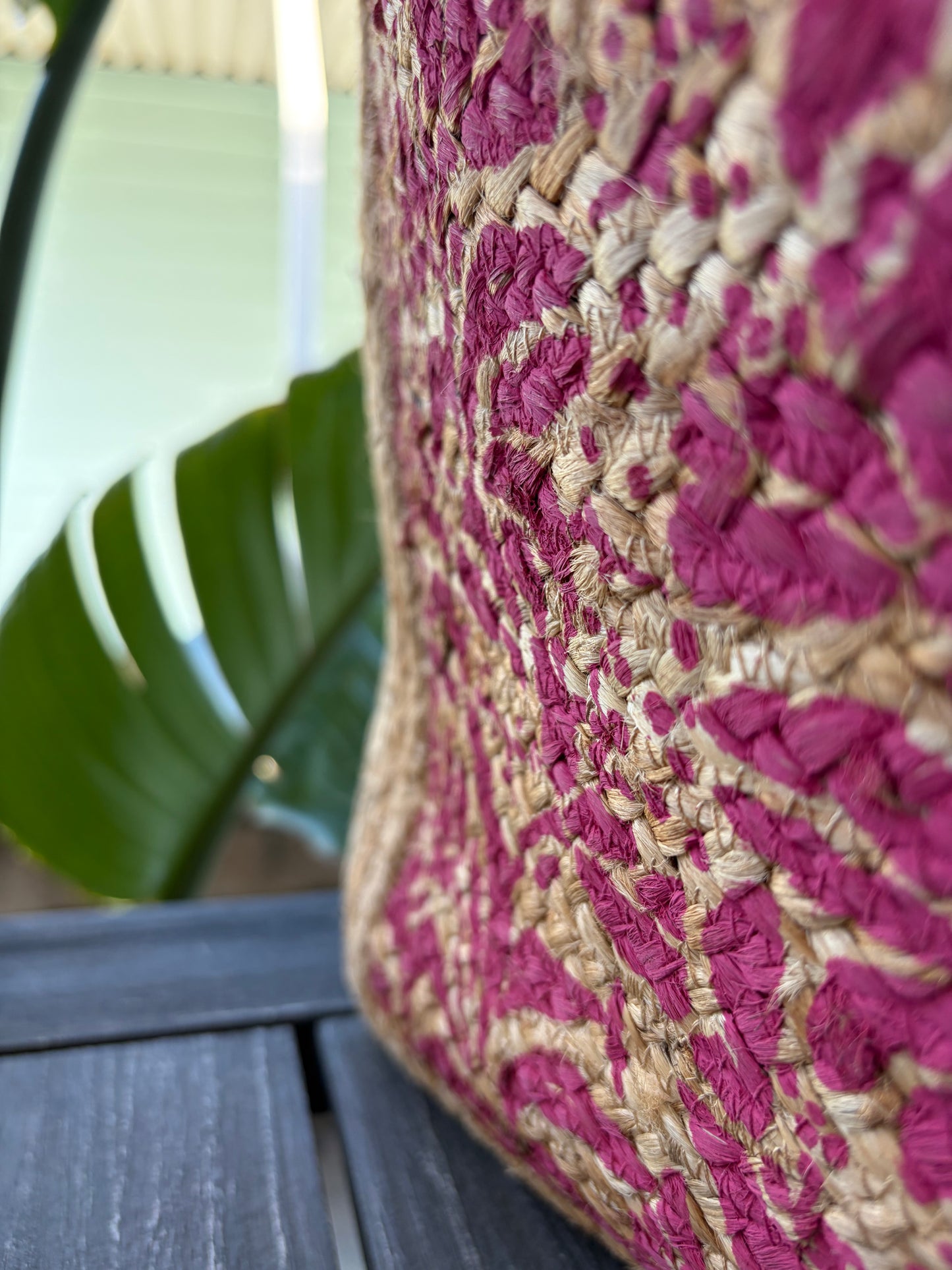 The Pink Palm Woven Tote