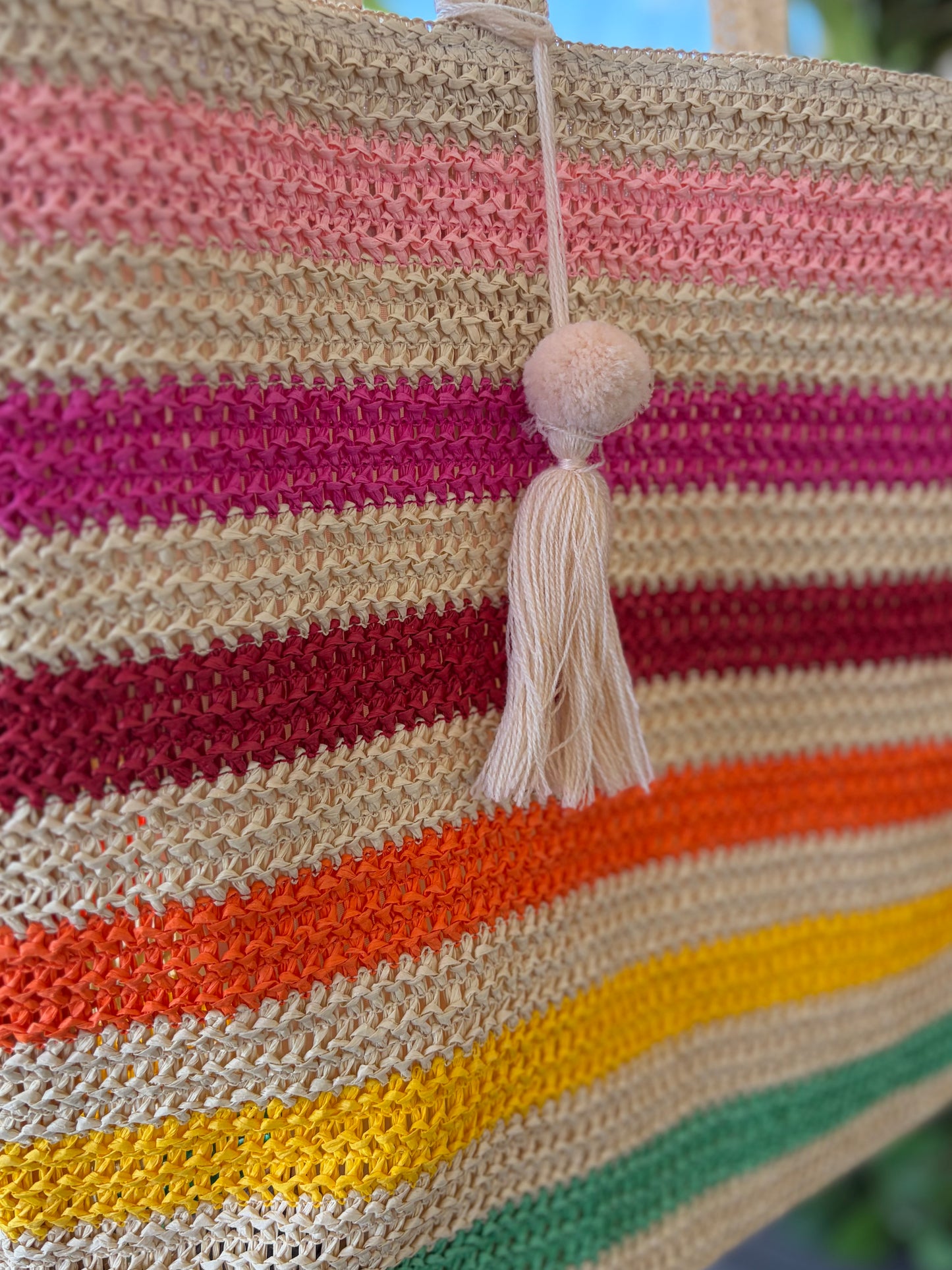 The Rainbow Shores Straw Tote