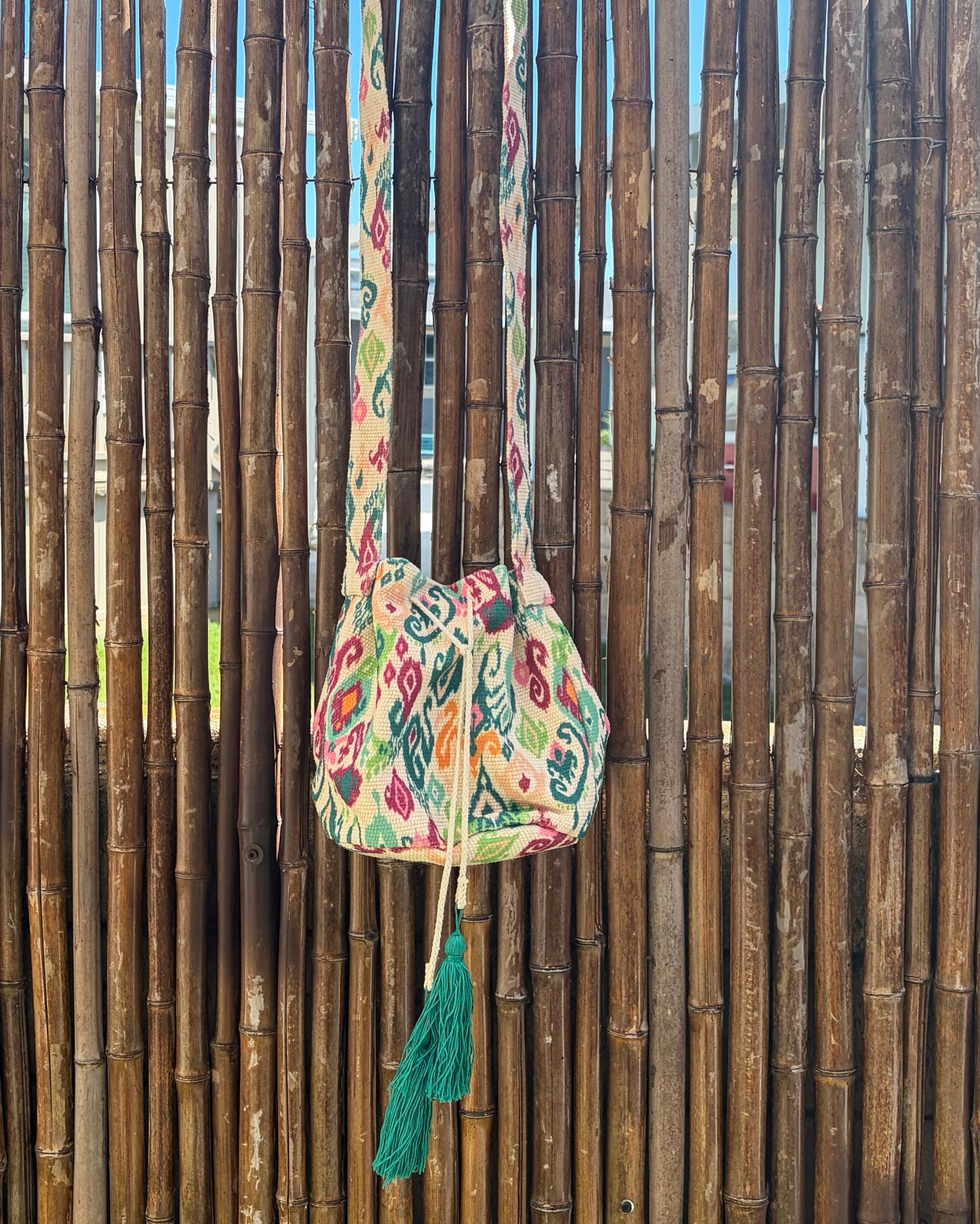 The Coral Coast Woven Bucket Bag