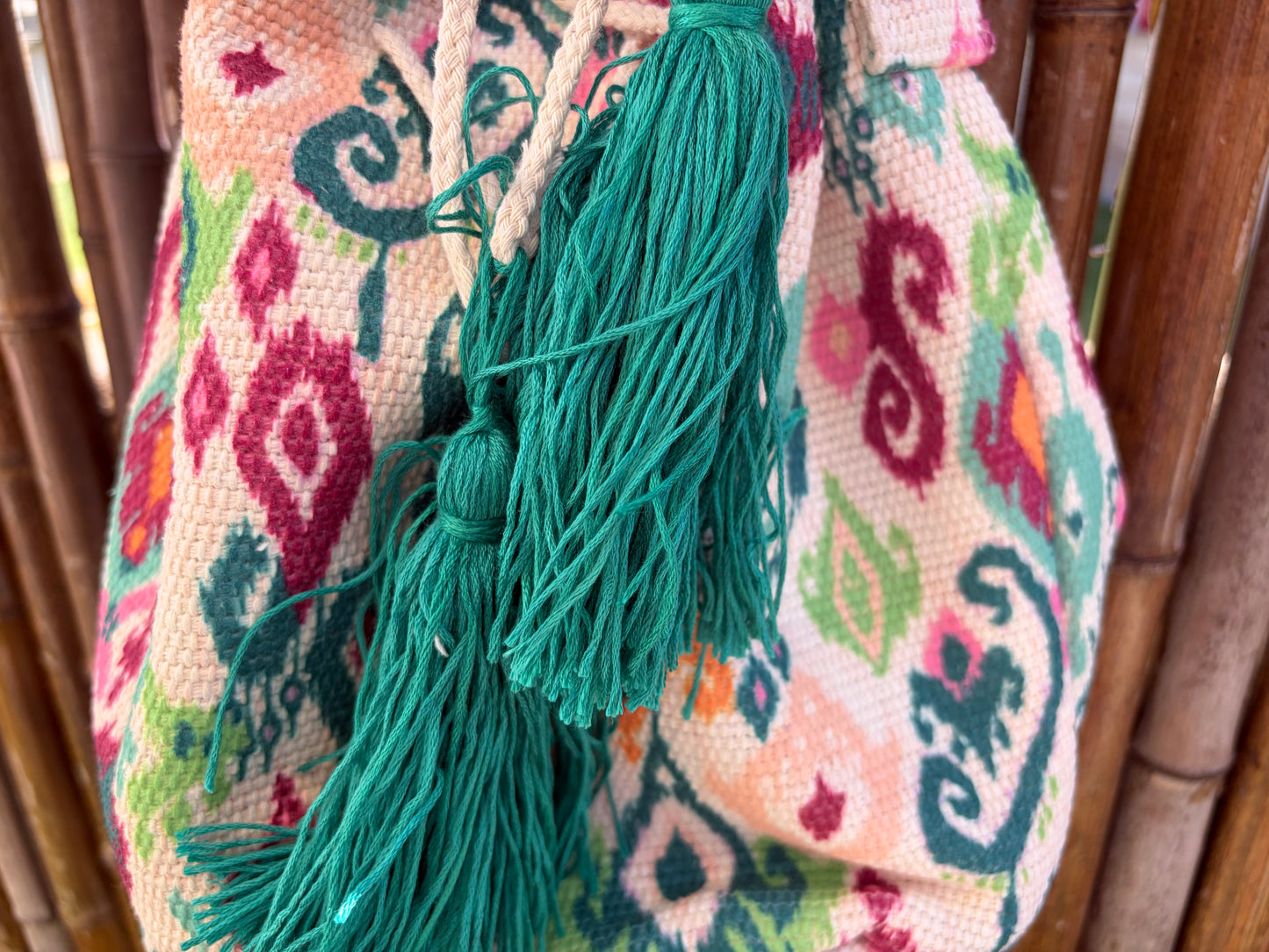 The Coral Coast Woven Bucket Bag