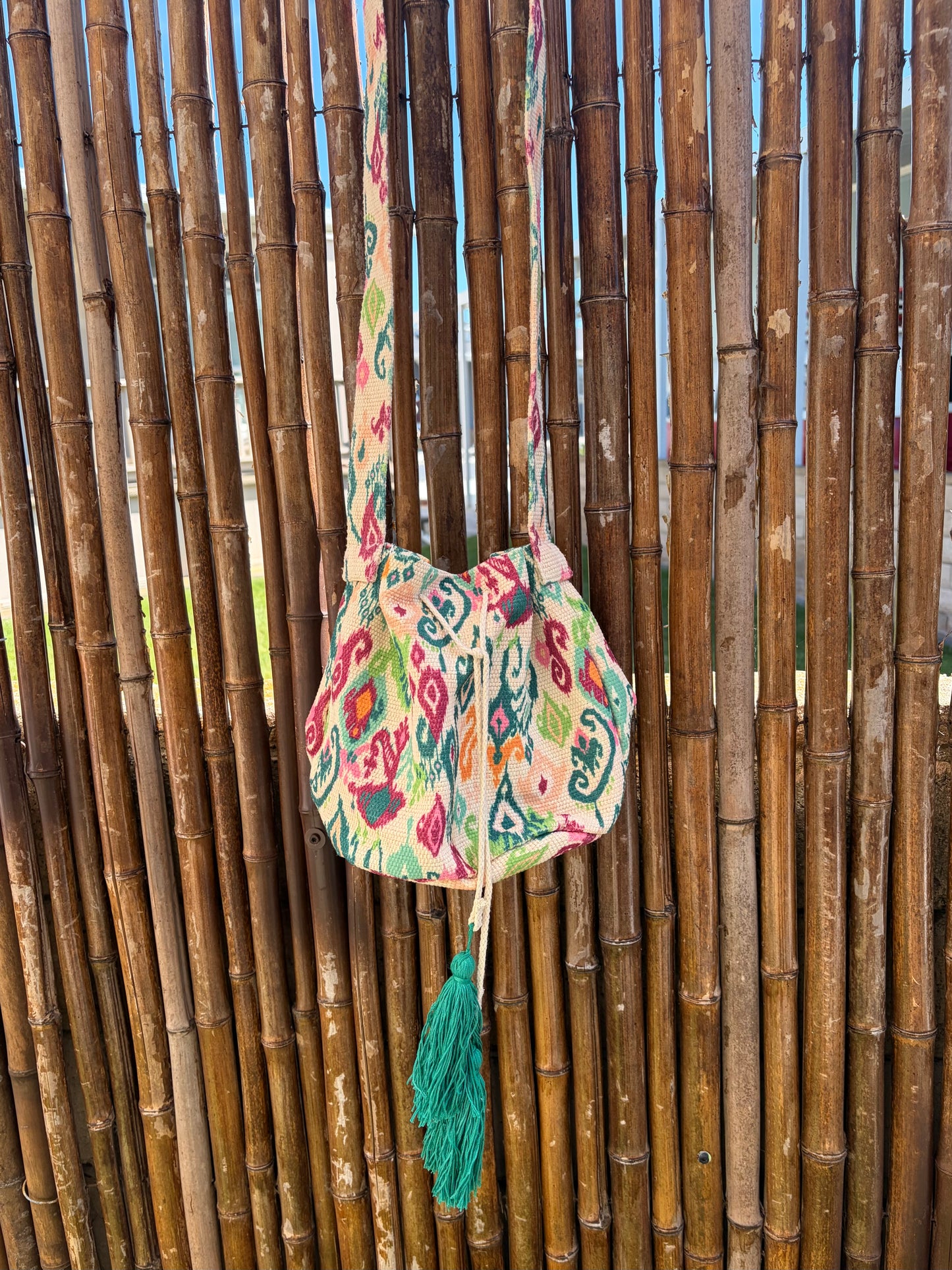 The Coral Coast Woven Bucket Bag