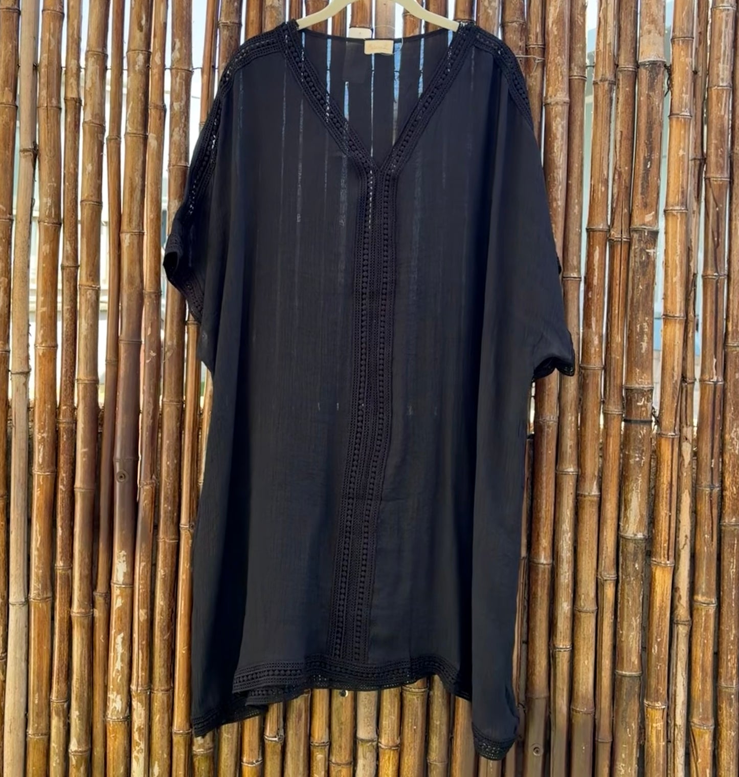The Selene Lace‑Trim Kaftan
