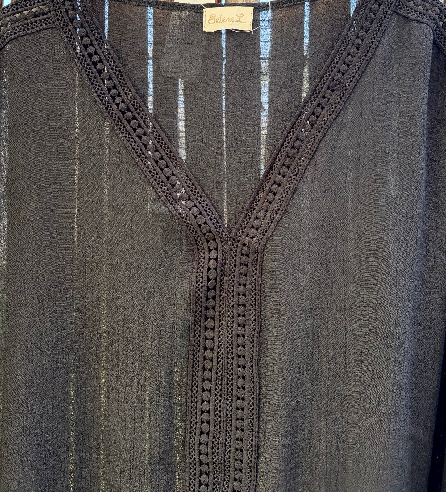 The Selene Lace‑Trim Kaftan