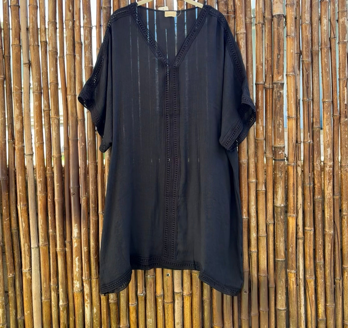 The Selene Lace‑Trim Kaftan