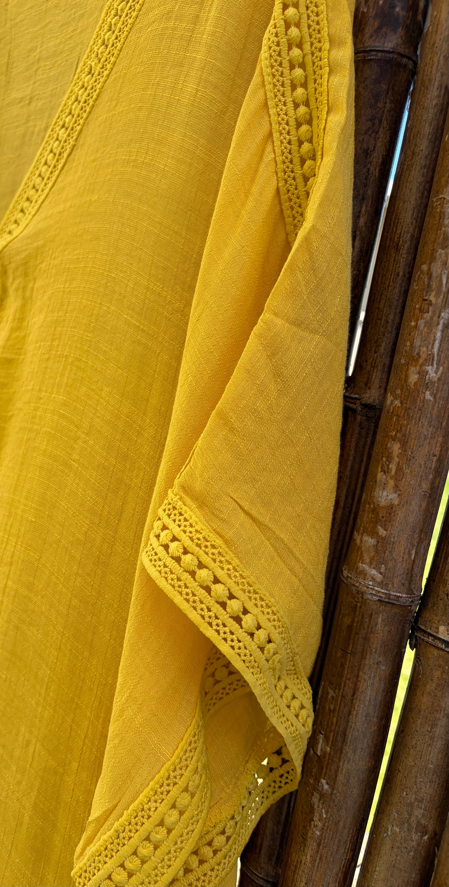 The Sunbeam Lace‑Trim Kaftan