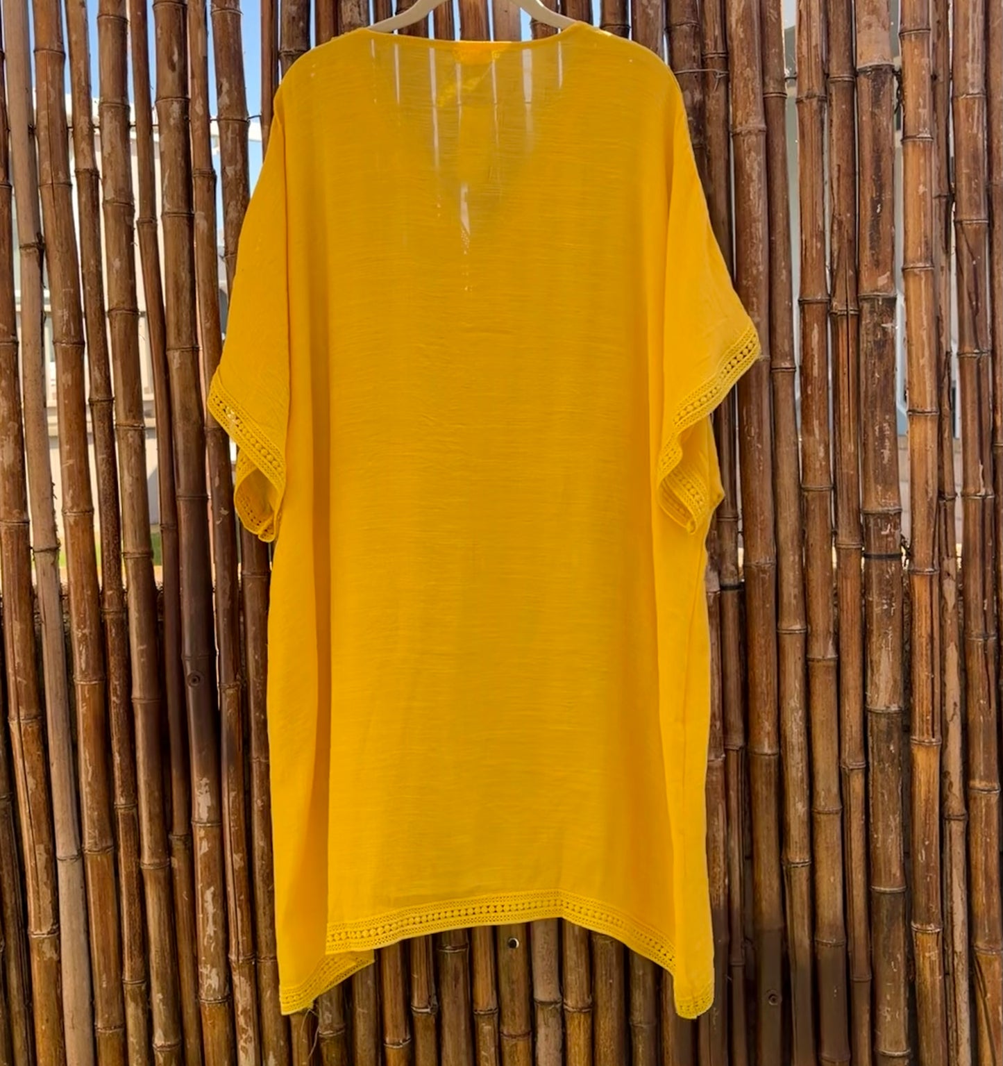 The Sunbeam Lace‑Trim Kaftan