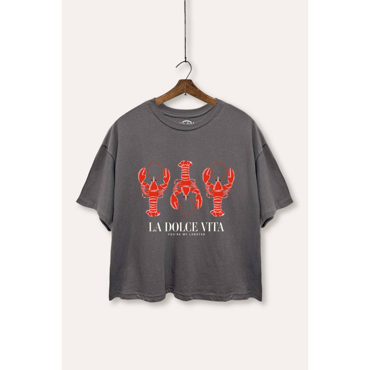 The Sweet Life Lobster Coastal Graphic Boxy Crop Top