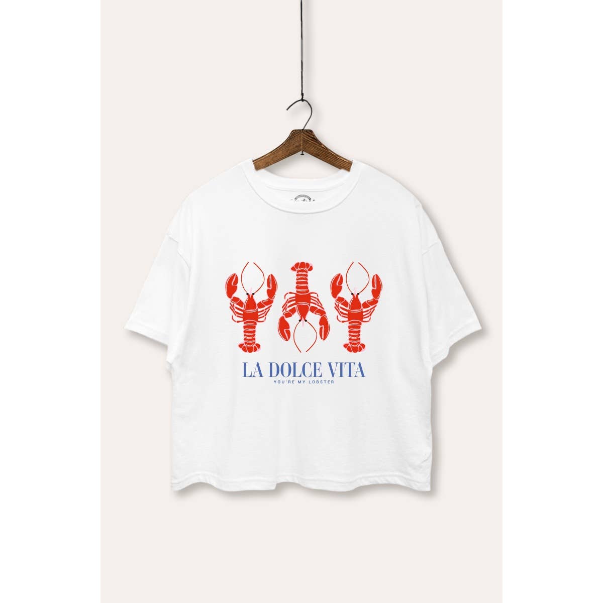 The Sweet Life Lobster Coastal Graphic Boxy Crop Top