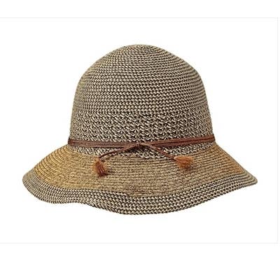 Bestselling summer bucket hat in mixed straws Lacy string ba