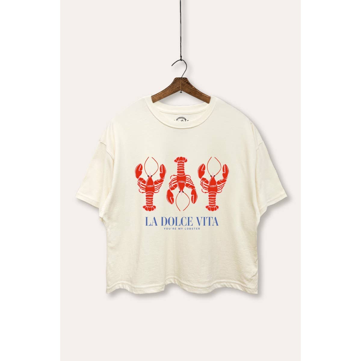 The Sweet Life Lobster Coastal Graphic Boxy Crop Top