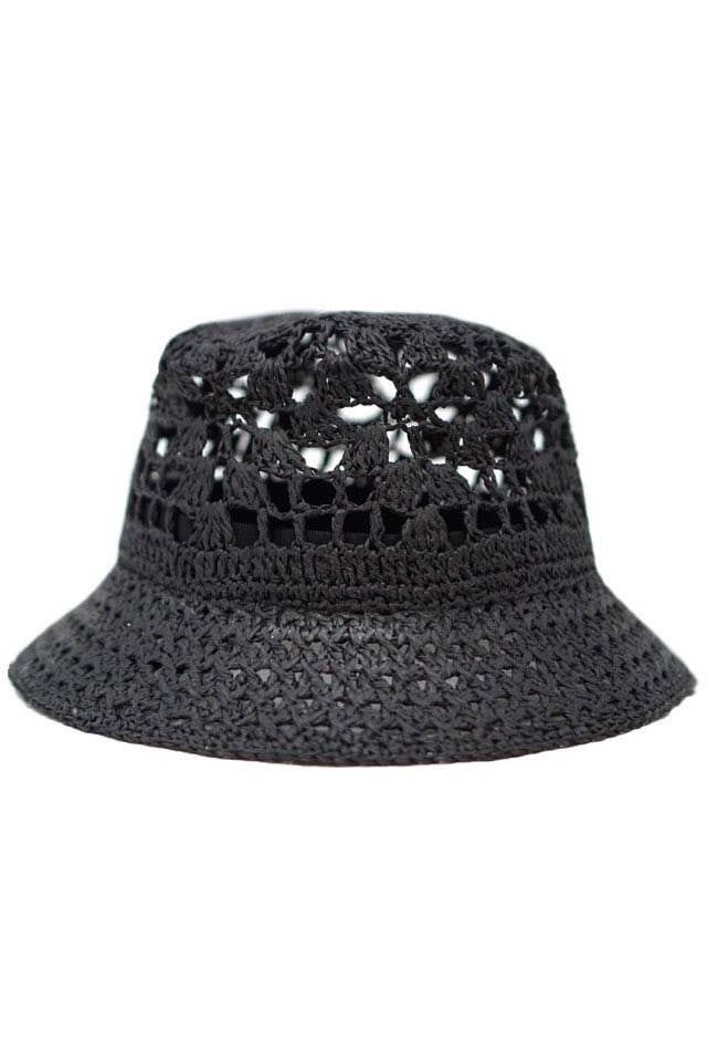 Hand Crocheted Paper Straw Bucket Hat