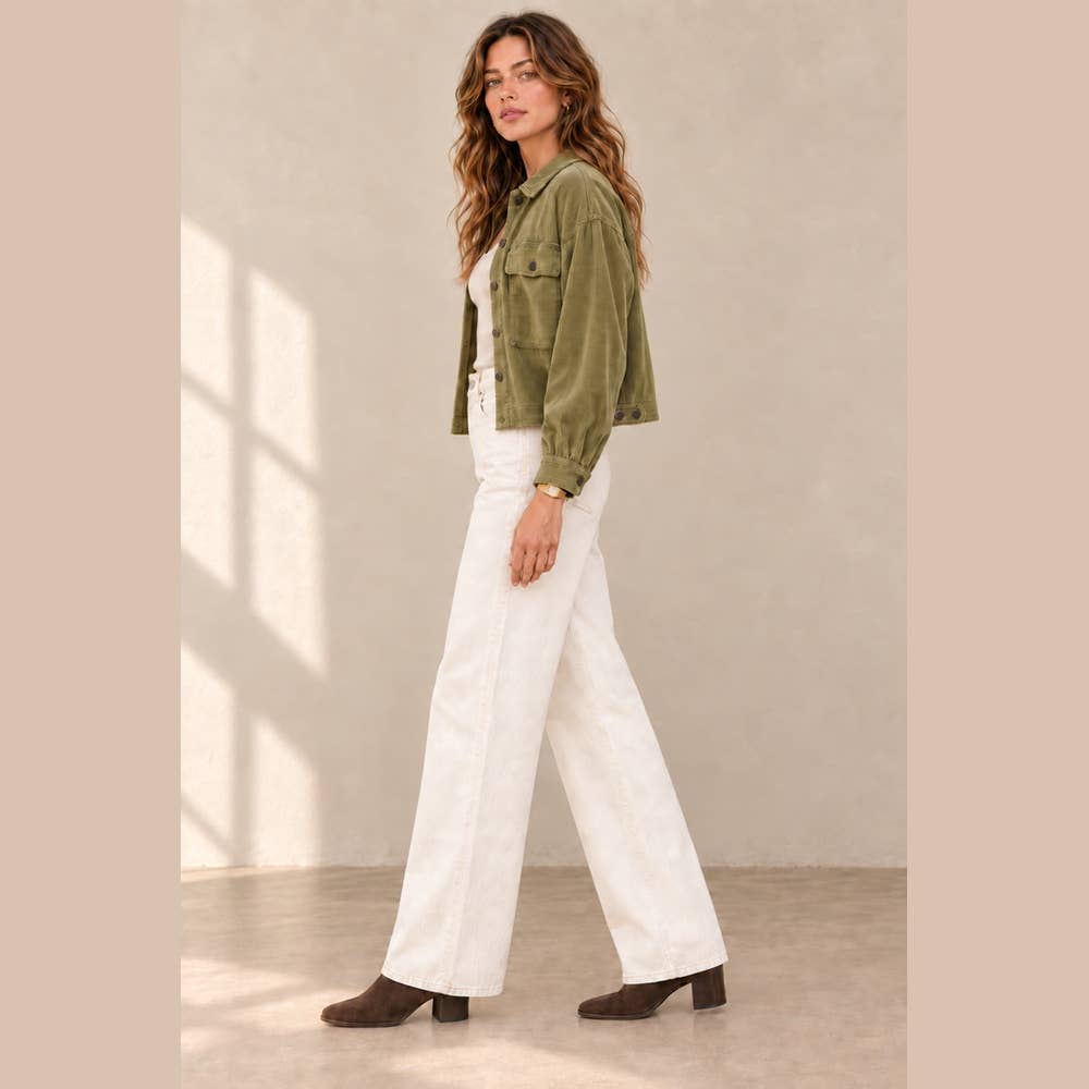 Washed Corduroy Cropped Jacket