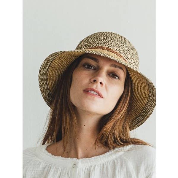 Bestselling summer bucket hat in mixed straws Lacy string ba